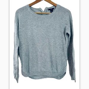 H&M Conscious Wool Blend Zip Back Gray Sweater Size XS